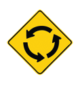 Roundabout sign.