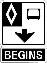 Sign indicating bus-only lane