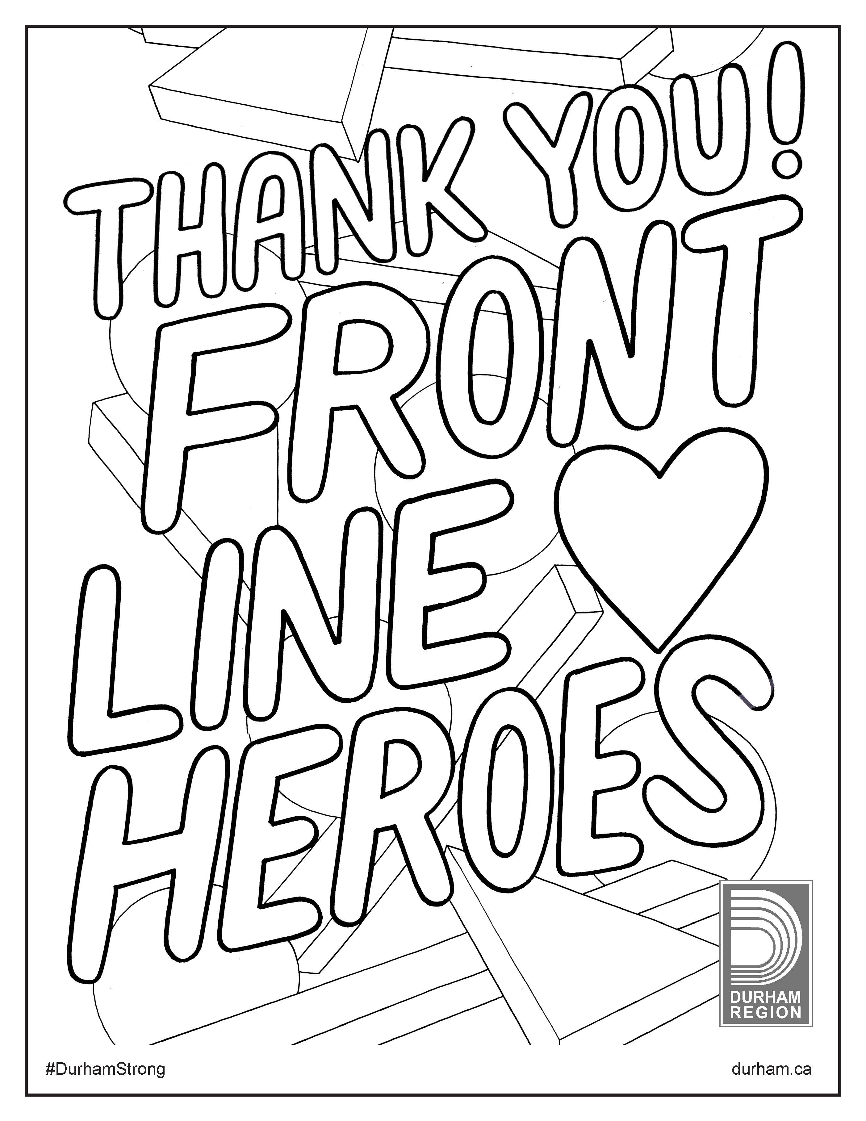 Illustration of thank you sign for front-line heroes