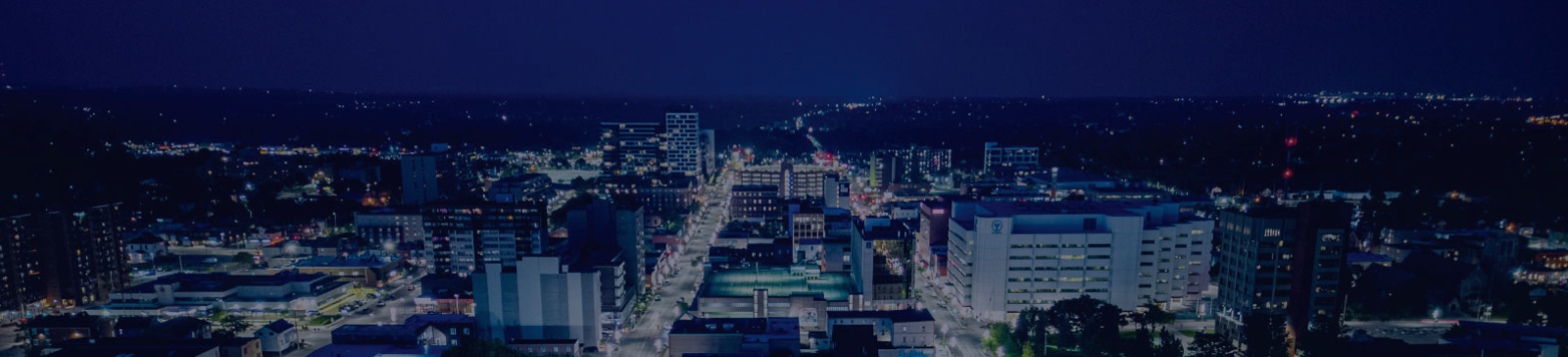 Aerial shot of downtown Oshawa.