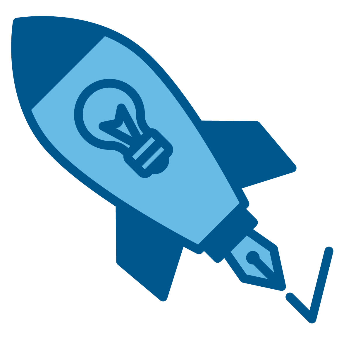 A rocket icon showing projects getting started in stage 4