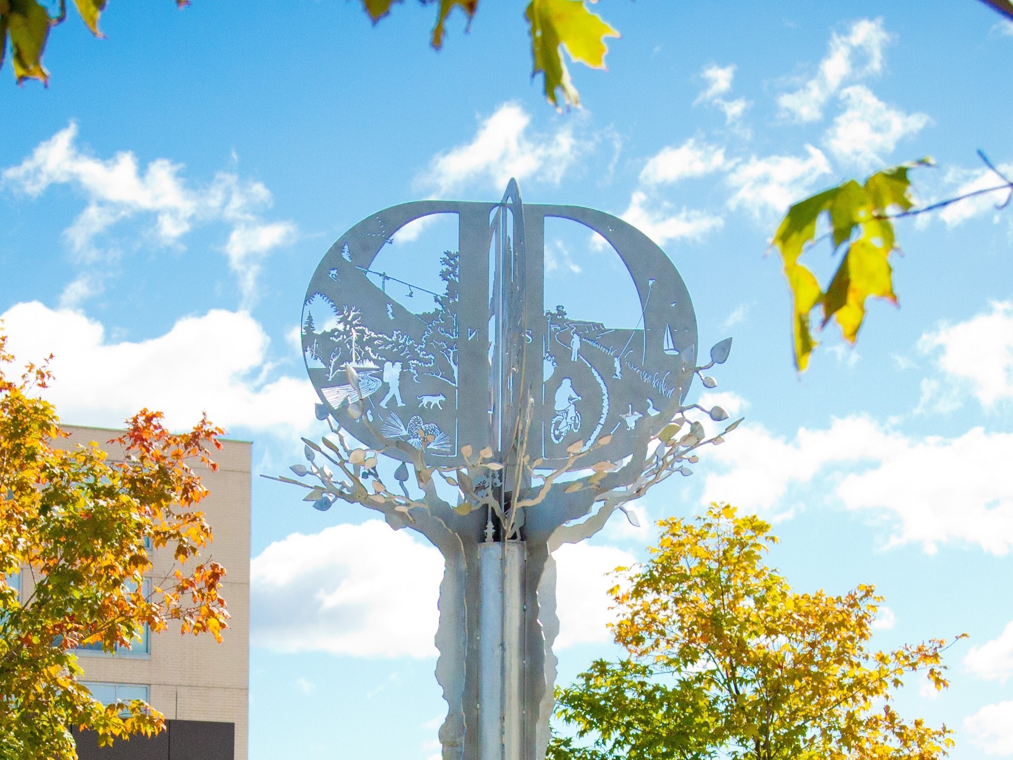 A picture of a round sculpture