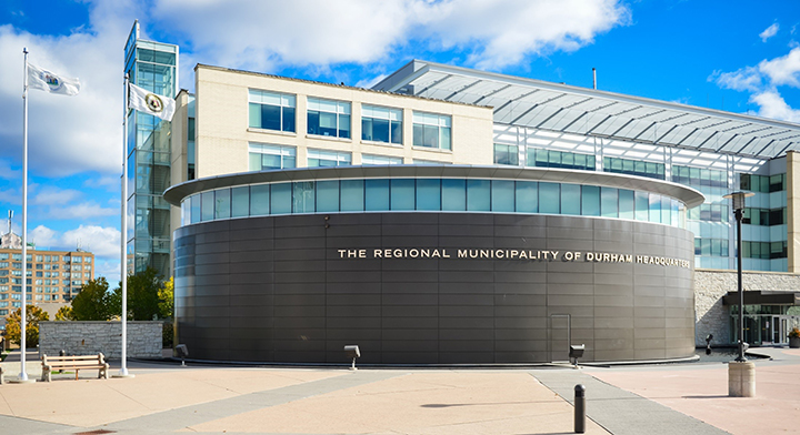 A picture of the Regional Municipalit of Durham headquarters
