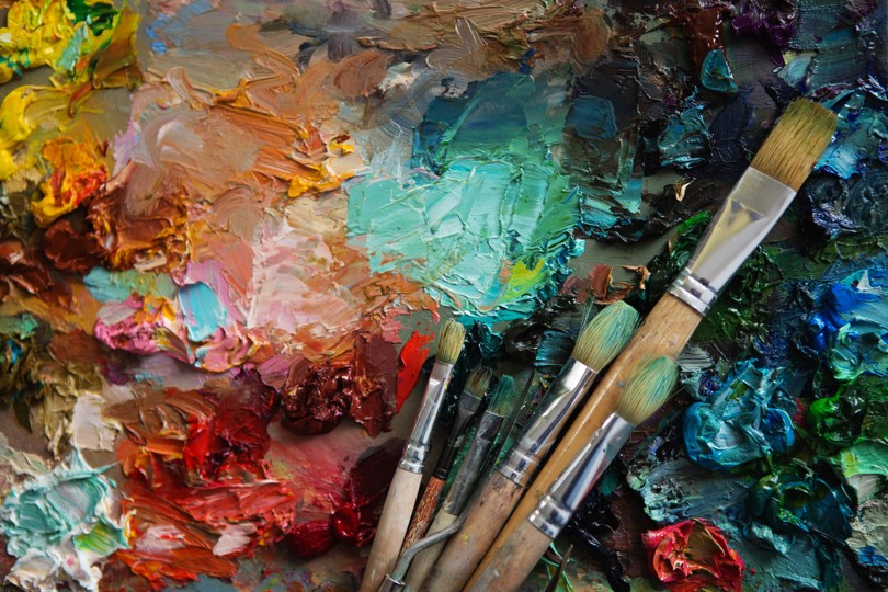 paint and paintbrushes