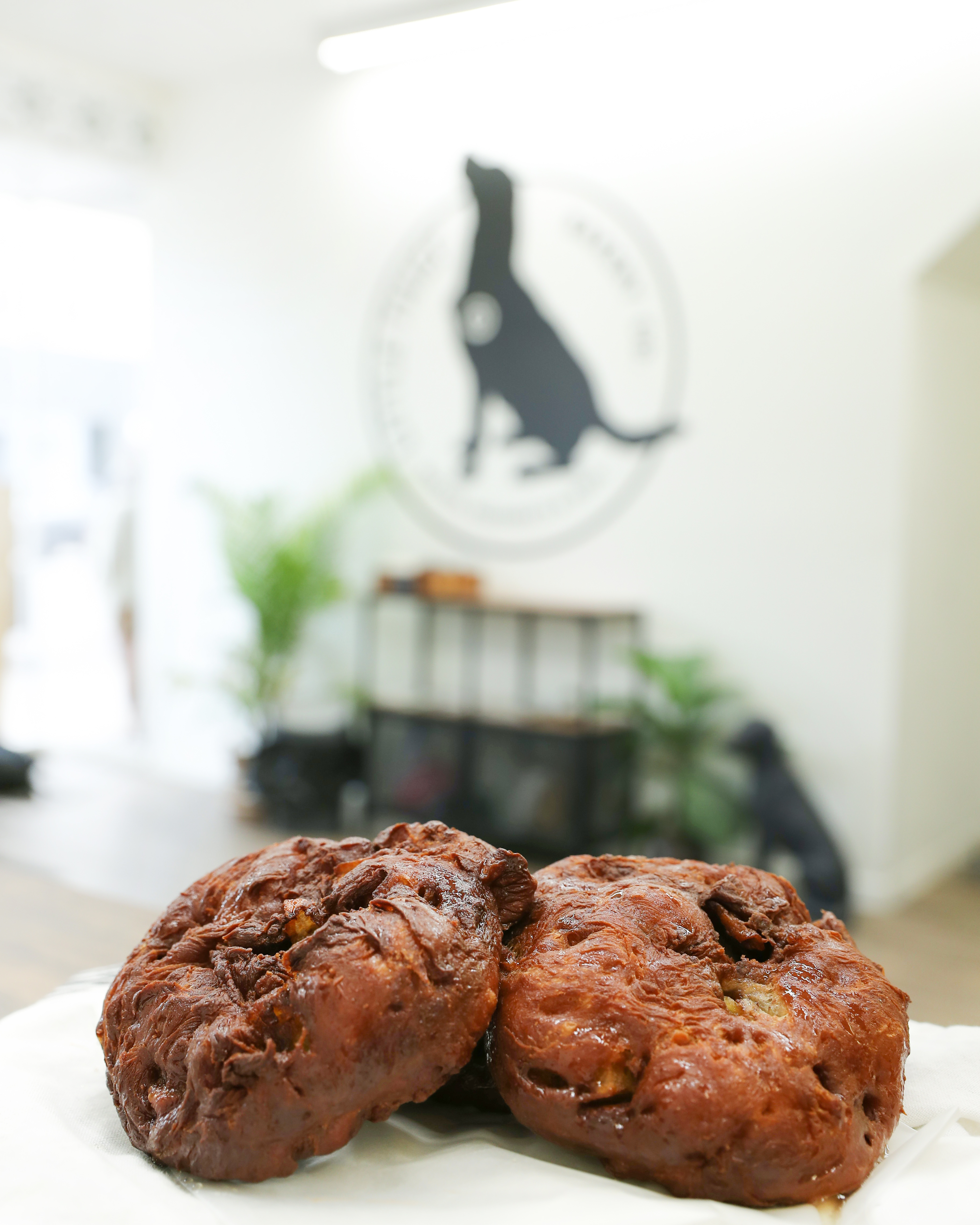 Little Thief apple fritters on counter top