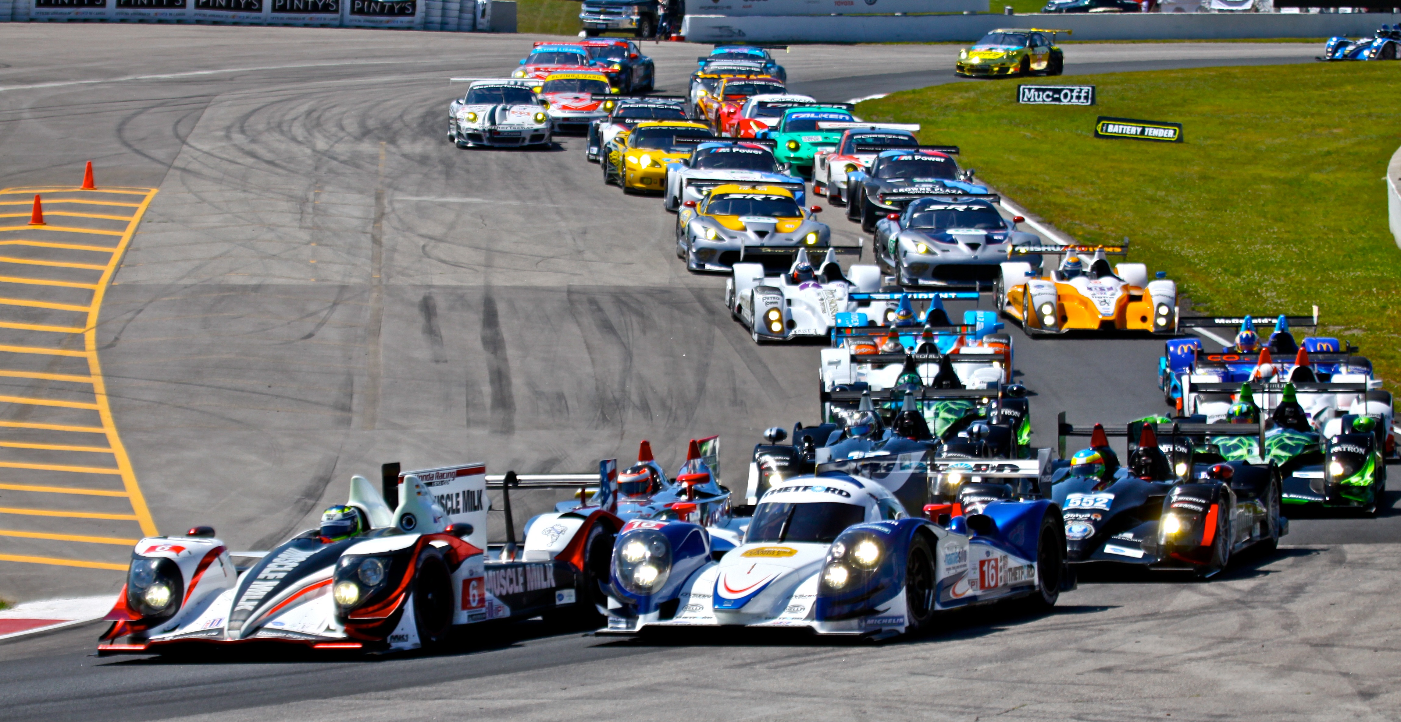 Race cars on the track at Canadian Tire Motorsport Park