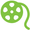 Film reel icon, green