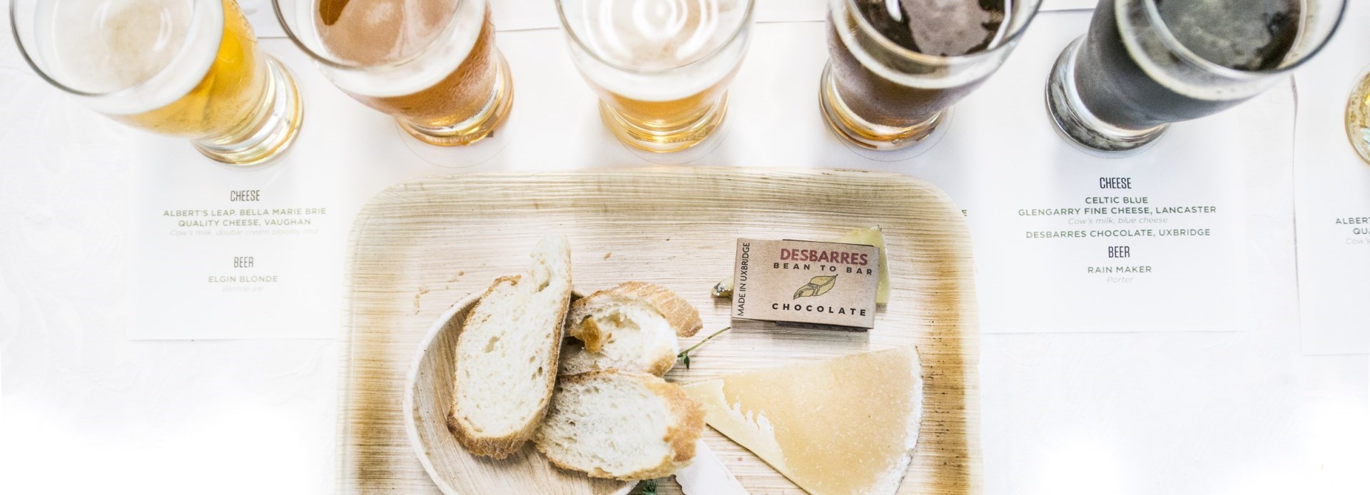 Beer and cheese tray