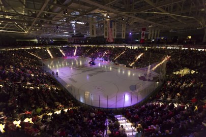 View of hockey rink in Tribute Communities Centre