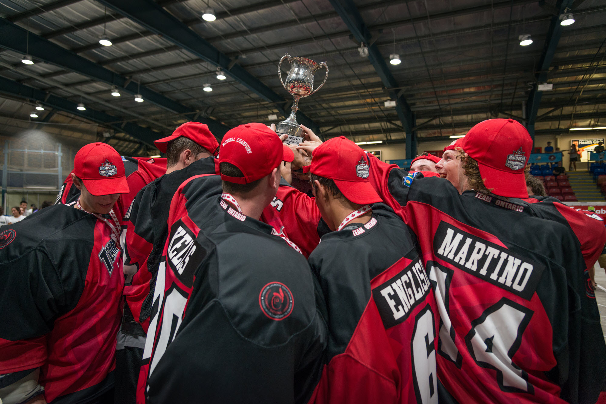 Winning team with trophy