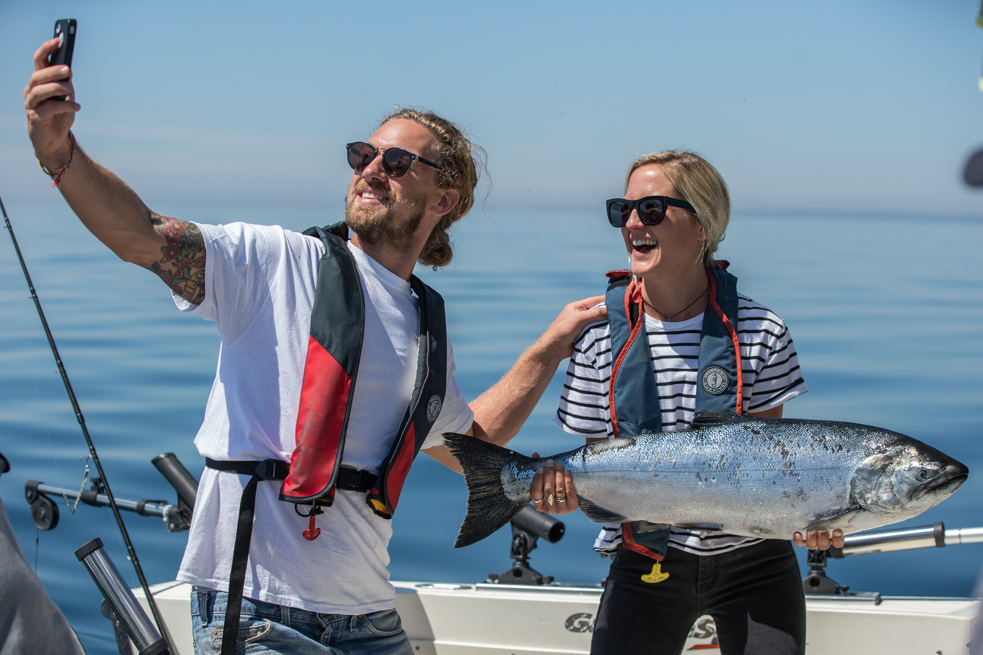 Couple Fishing at Port Whitby Marina