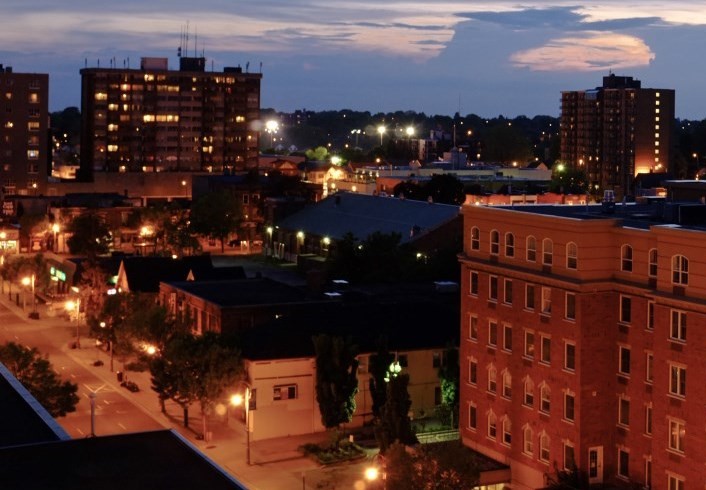 Downtown Oshawa at night