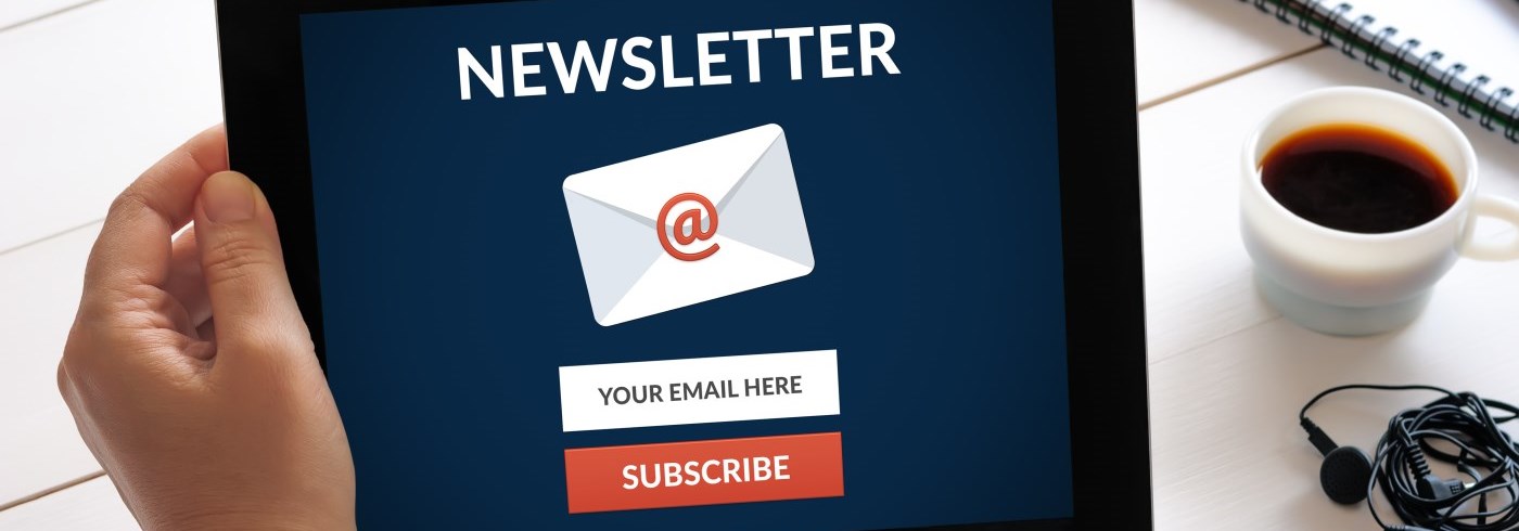 Newsletter on tablet