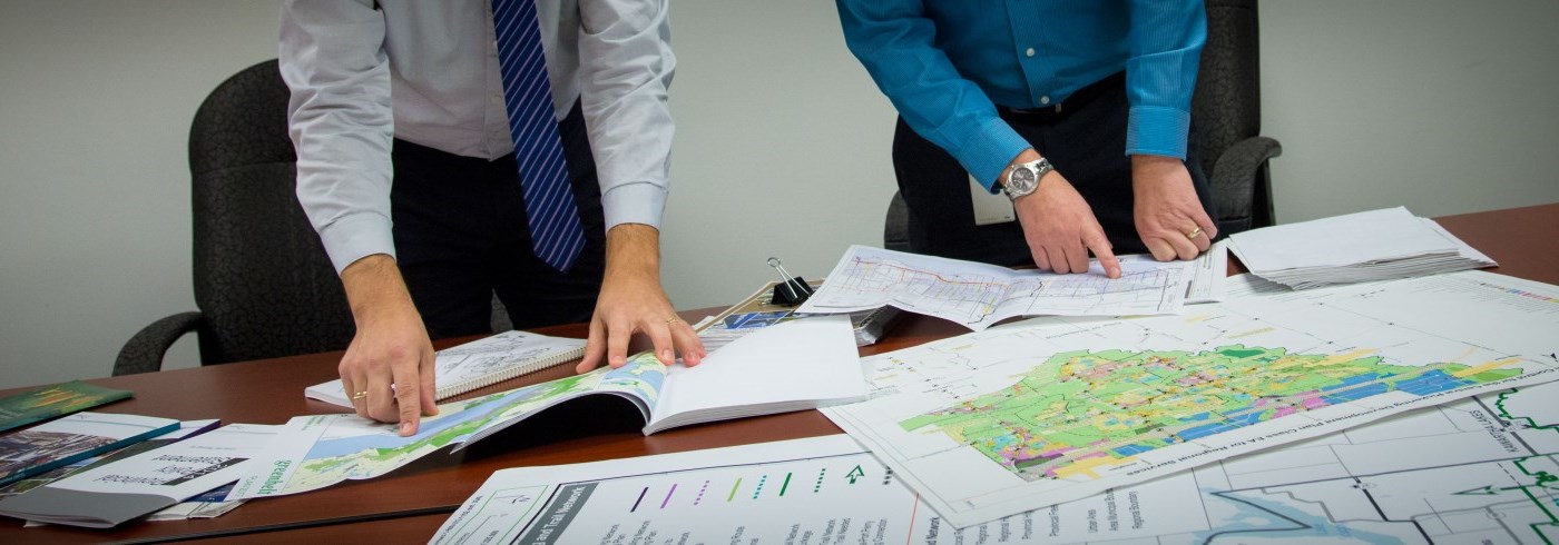 Planners looking at a map