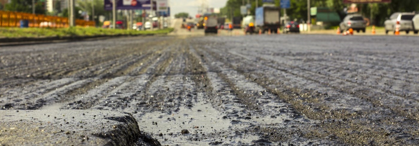 Road work on busy street