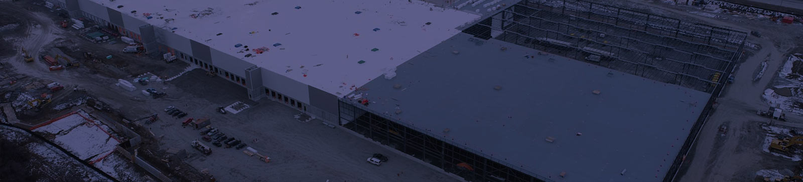 Aerial shot of a warehouse in the Town of Ajax.