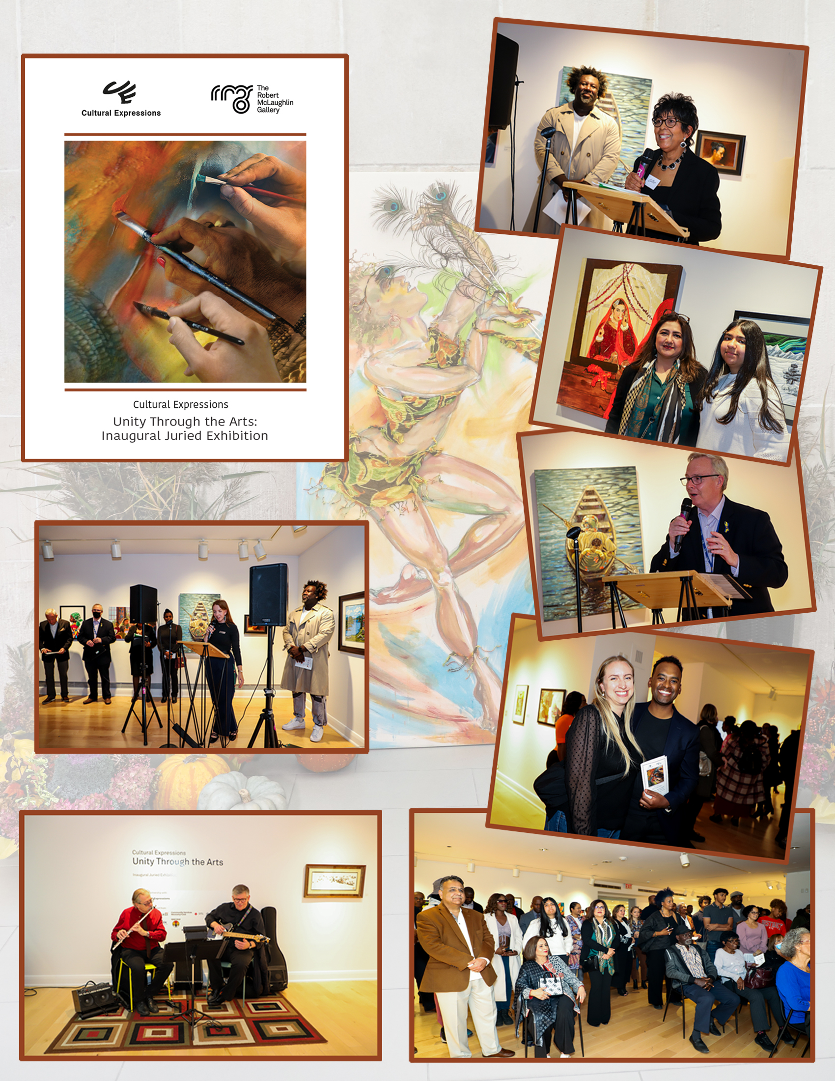 Collage of attendees and art at the Unity Through The Arts event by Cultural Expressions