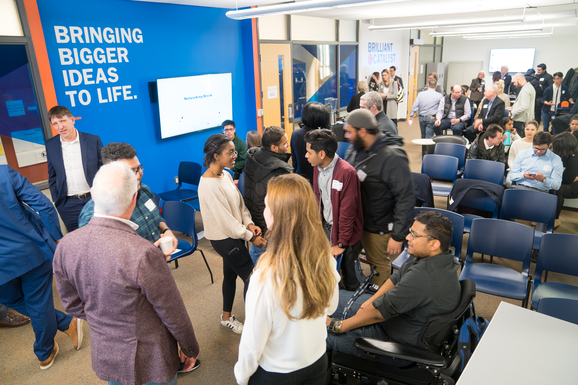 Students at Brilliant Catalyst, Ontario Tech University in Durham Region, Ontario, Canada