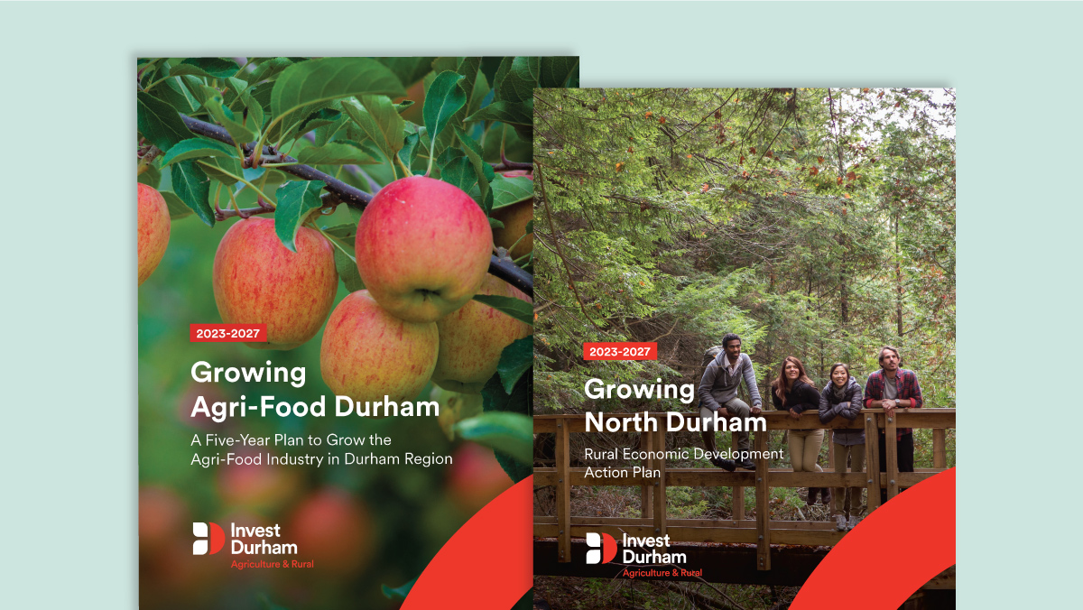 Images of the covers of Growing Agri-food-Durham and Growing North Durham.