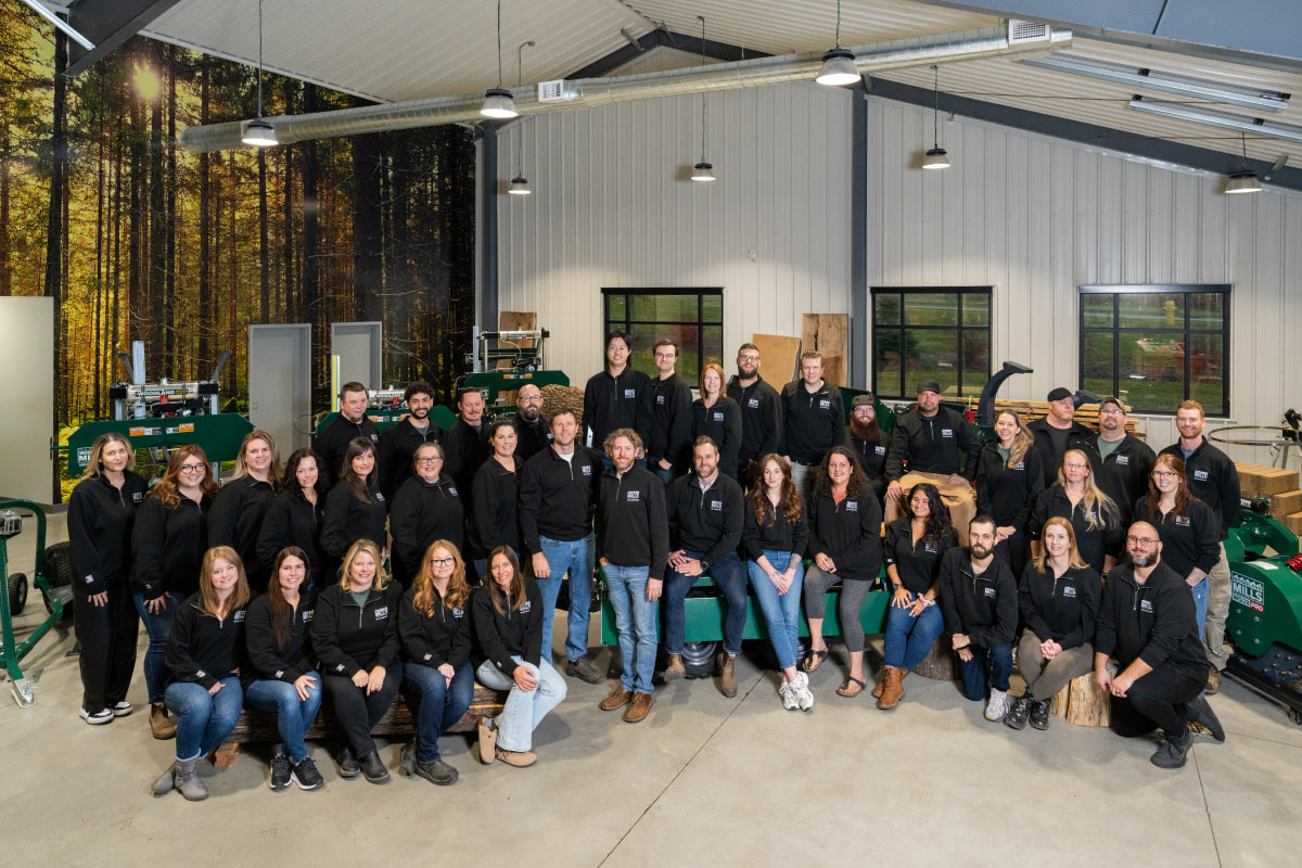 Large roup shot of staff at Woodland Mills.