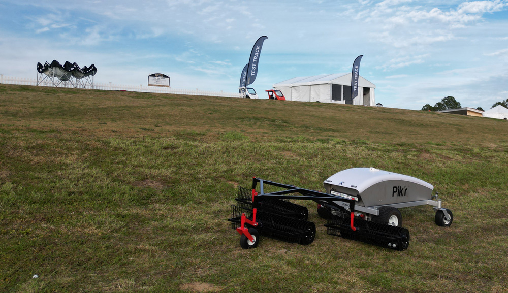 Korechi Innovations autonomous robot on a golf field.