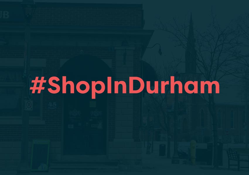 Graphic that reads "#ShopInDurham".