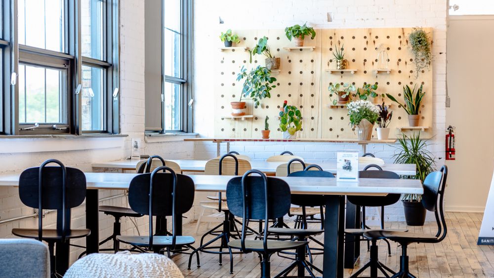 Co-working space at The Wellington Lofts in Bowmanville, Ontario, Canada