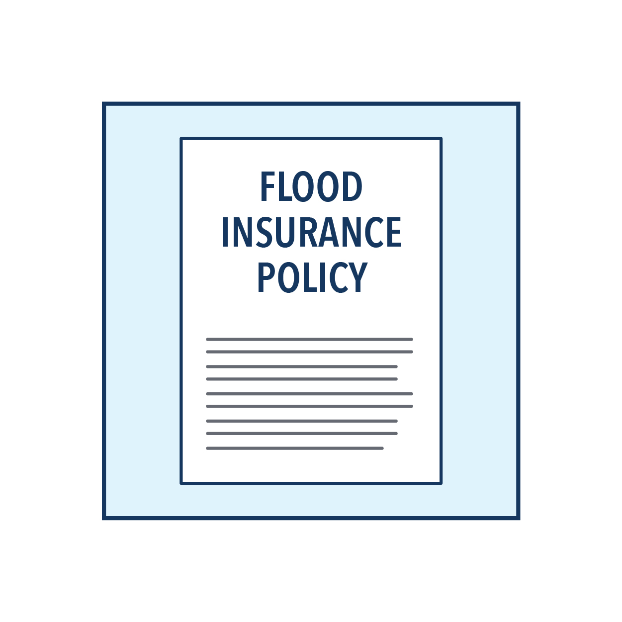 Paper with flood insurance on the top