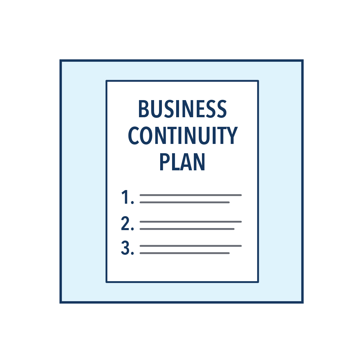 A piece of paper with Business Continuity Plan written along the top 