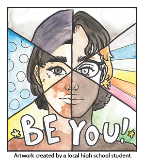 Artwork created by a local high school student. 