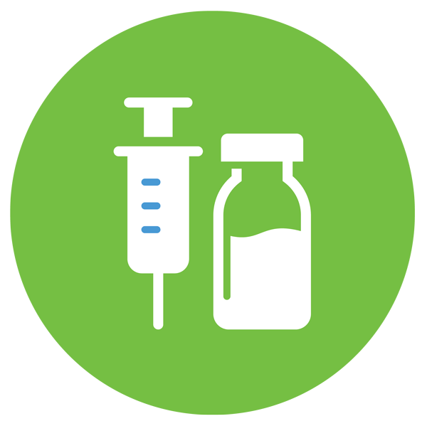Needle and vial icon