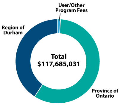 Pie chart showing Health Department revenues by source.