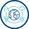Earth with climate icons Earth with climate icons