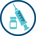 Needle and vial icon