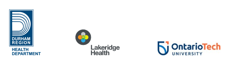 Health Department, Lakeridge Health and Ontario Tech University logos