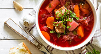 Bowl of nutritious soup.