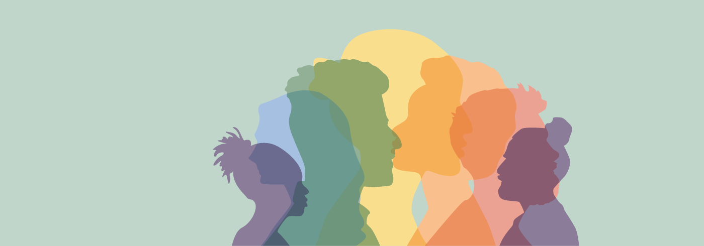 Collage of diverse silhouettes. Collage of diverse silhouettes.