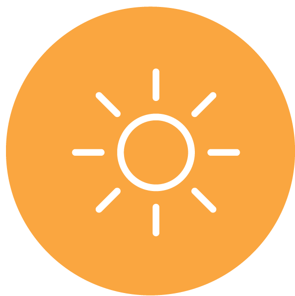 Sun icon.