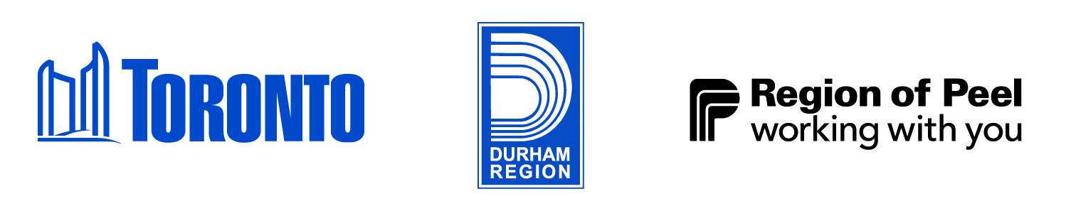 City of Toronto Logo, Region of Durham Logo, Region of Peel Logo