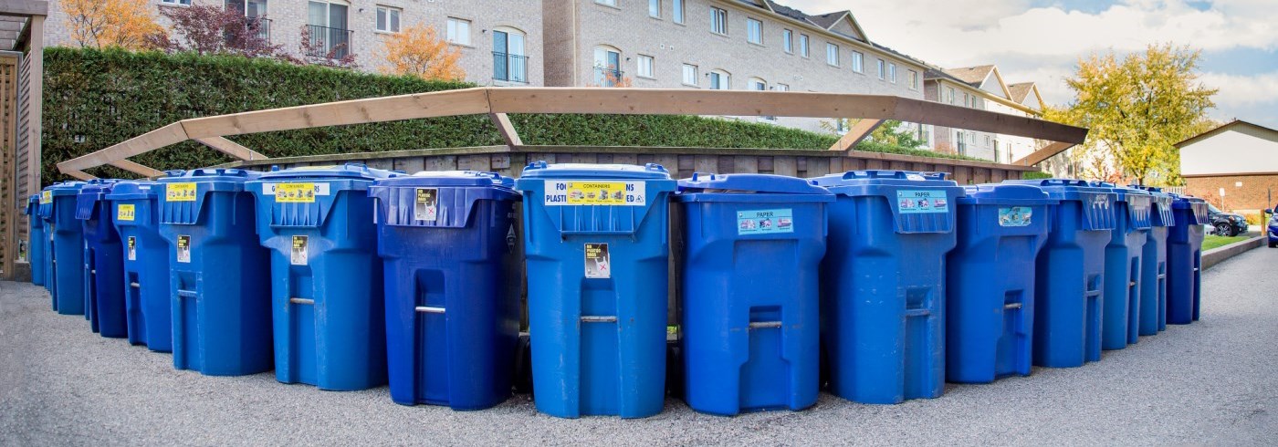 Recycling Bins outside apartment building