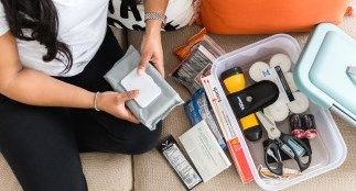 Mom preparing emergency kit