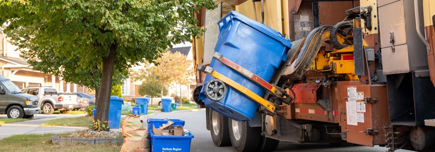 Garbage Truck using automation to collect garbage cart