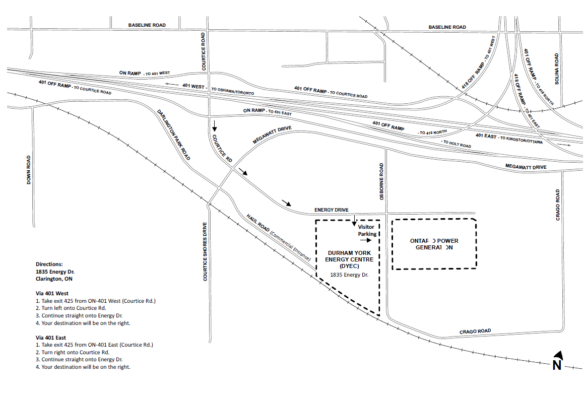 Durham York Energy Centre Direction Map