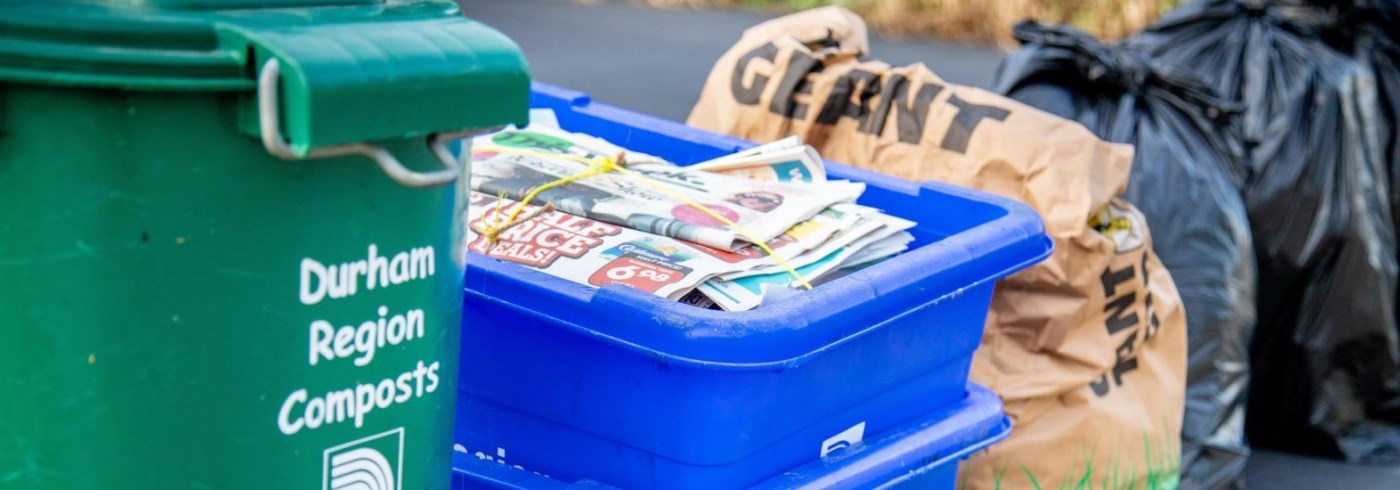 Waste set out at the curb.