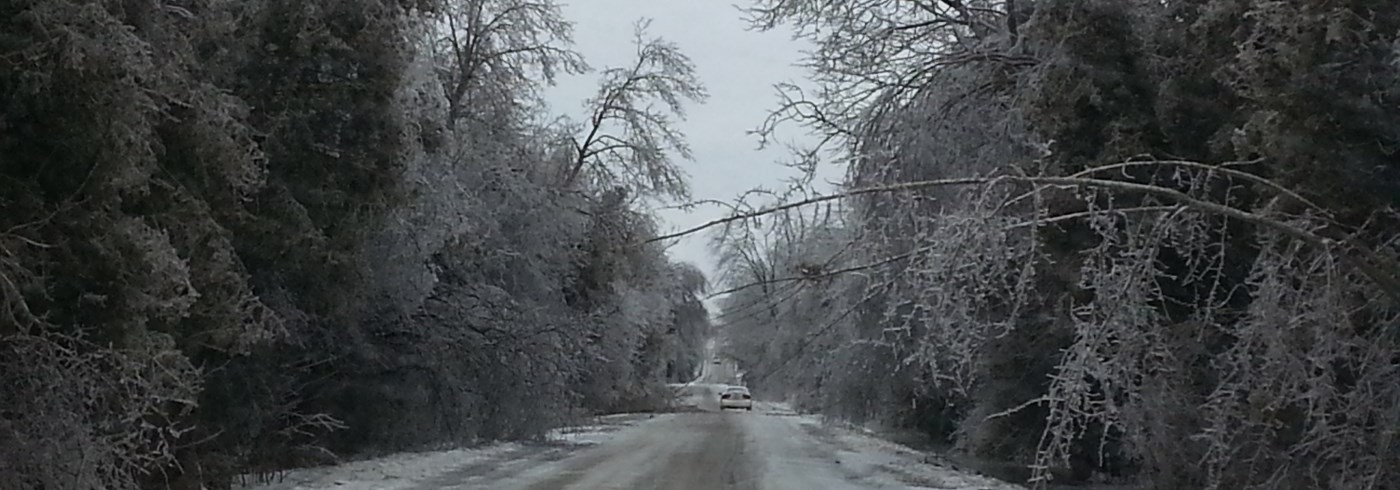 Vehicle driving on winter road