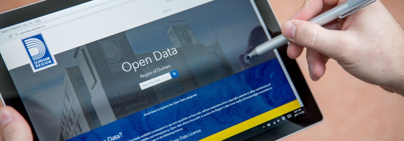 Open data website on tablet