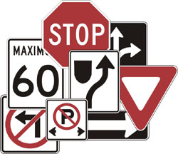 Regulatory road signs