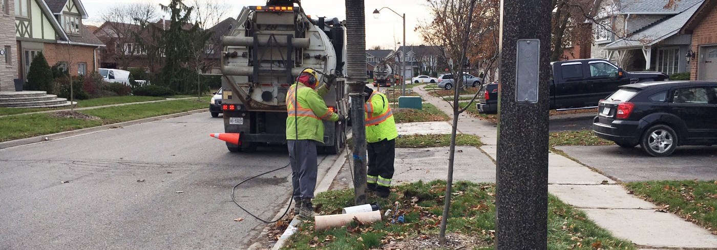 Staff working on cathodic protection on underground pipes