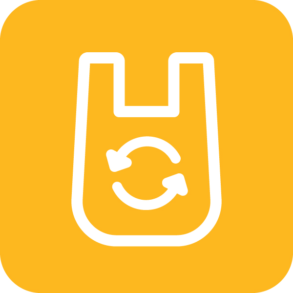 Waste Plan objective number 3 Waste Plan objective icon of a bag