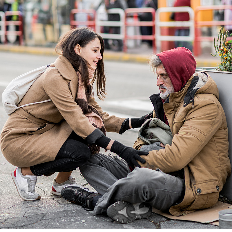 A Support Worker discussing with a client